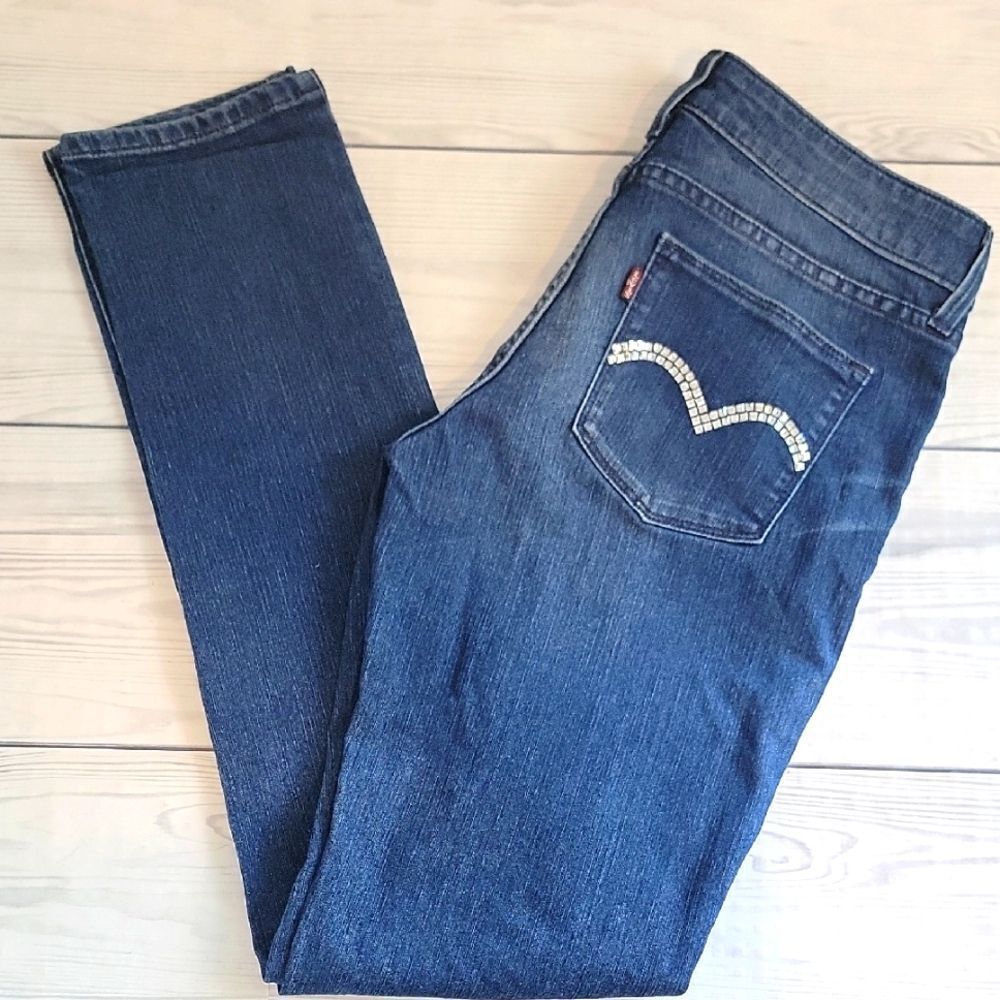 Levi's Sample Jeans With Bling Logo Pockets Womens Size 30" X 32"
